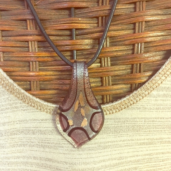 Jewelry - Art Glass Purple Pendant Necklace